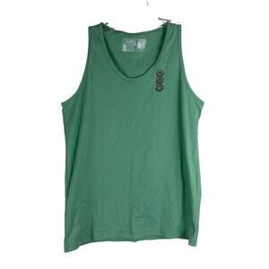 Dutch Bros Tank Top Size Small Green Cotton Smiley Face